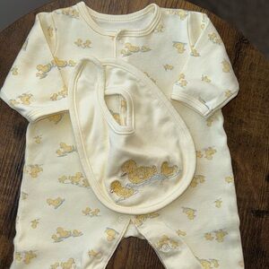 Little Me Cream and Yellow Duck Footie
